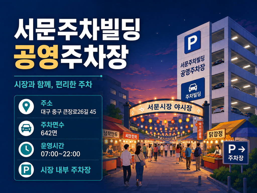 서문주차빌딩 공영주차장 이용시간 및 주소 안내 이미지