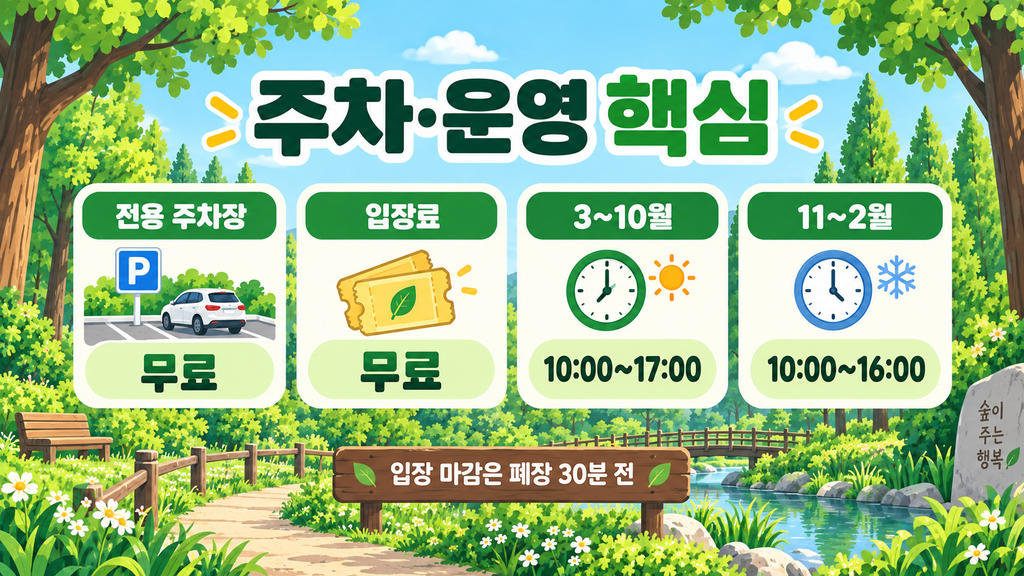 거울숲 주차장 운영시간 안내 이미지