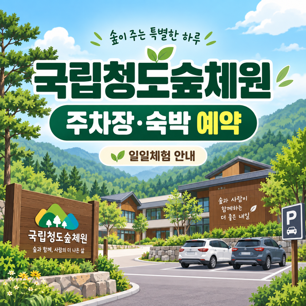 국립청도숲체원 주차장 숙박 예약 안내 대표이미지