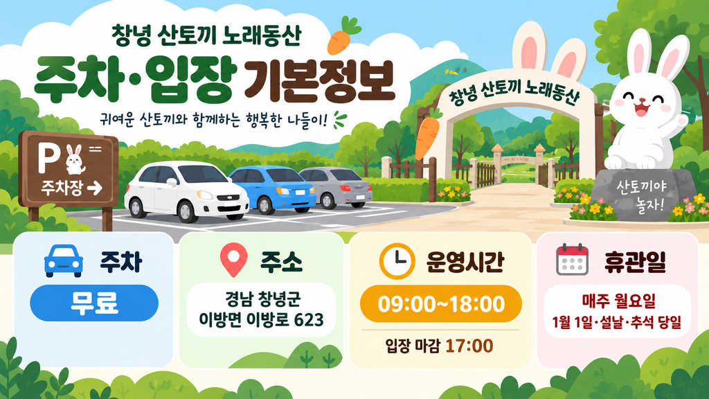 산토끼 노래동산 주차장 및 기본정도 안내 이미지