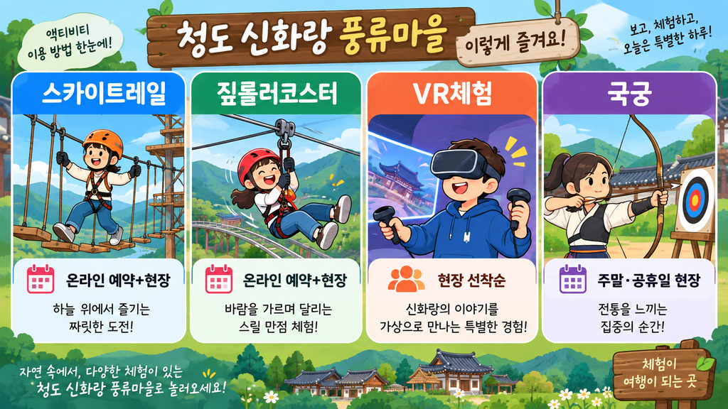 스카이트레일 짚롤러코스터 VR체험 국궁 안내 이미지