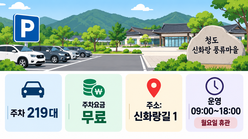 신화랑풍류마을 주차장 안내 이미지