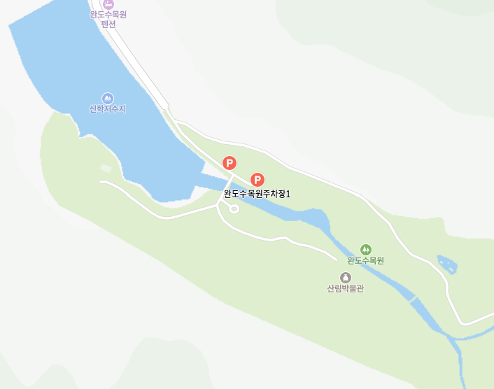 완도수목원 유료주차장 지도 이미지