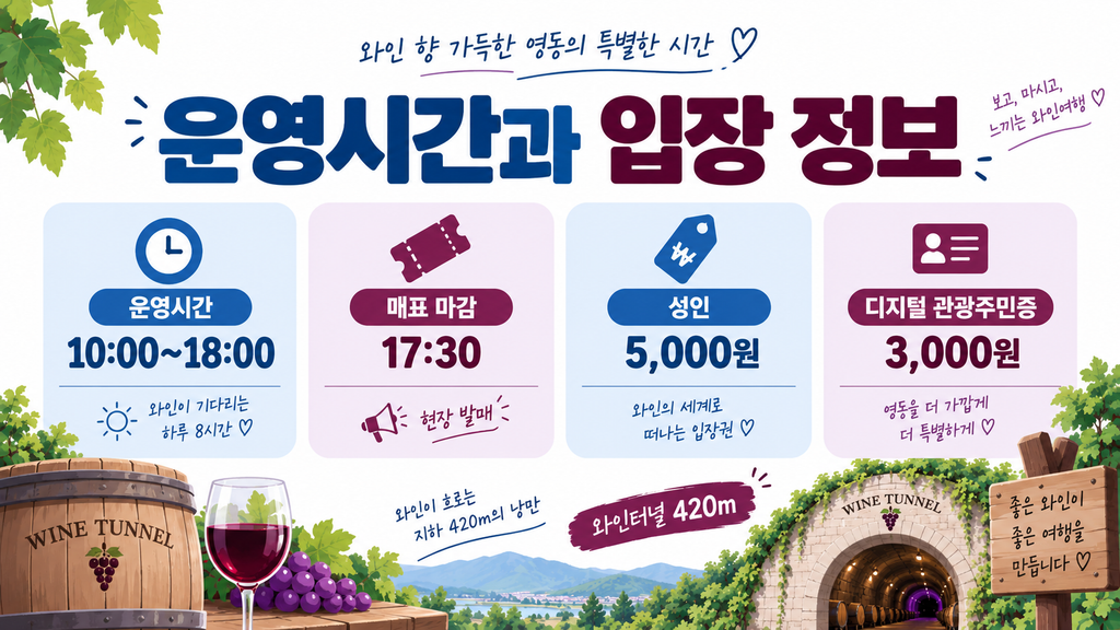 운영시간 입장정보 안내 이미지