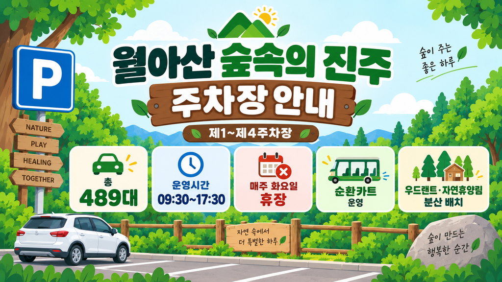 월아산 숲속의 진주 주차장 안내 이미지