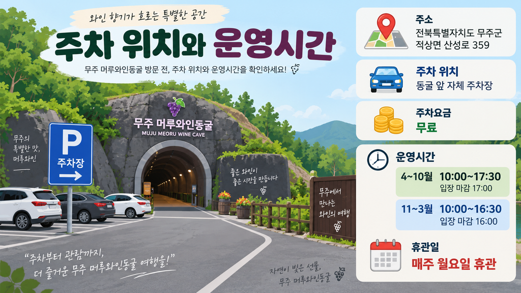 주차 위치 운영시간 안내 이미지