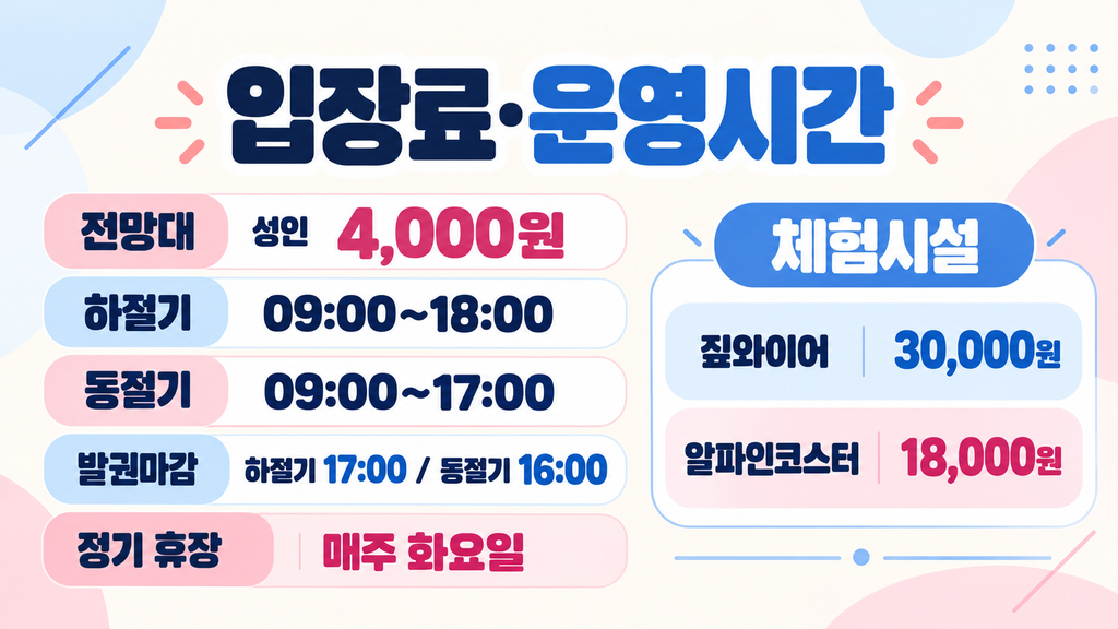 단양 만천하스카이워크 입장료 운영시간 안내 이미지