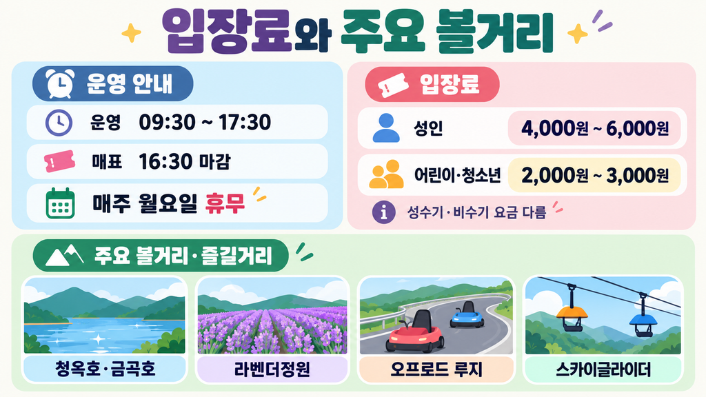 동해 무릉별유천지 입장료와 주요 볼거리 안내 이미지