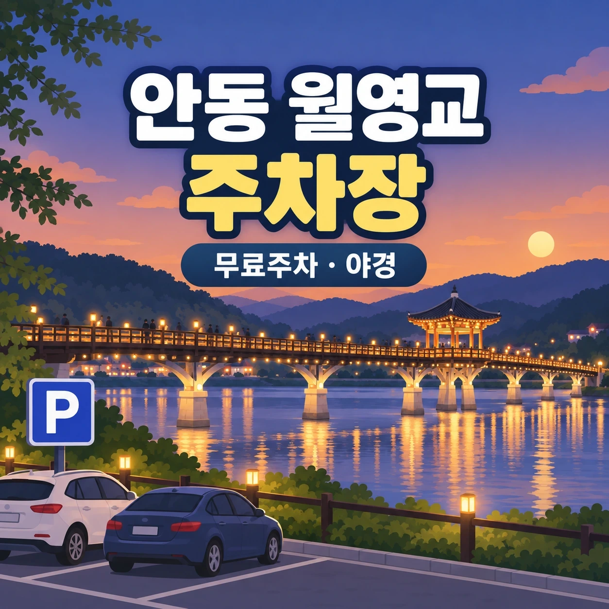 안동 원영교 주차장 야경 안내 대표이미지