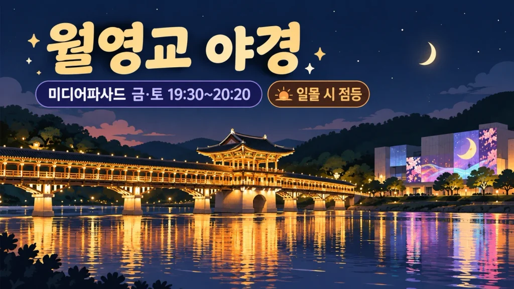 안동 월영교 미디어파사드 안내 이미지